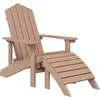 Image de vidaXL - Tuinstoel - Adirondack - met - voetenbank - HDPE - bruin