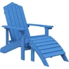 Image de vidaXL - Tuinstoel - Adirondack - met - voetenbank - HDPE - aquablauw