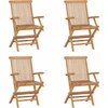 Image de vidaXL - Tuinstoelen - 4 - st - inklapbaar - massief - teakhout