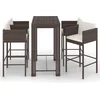 Image de vidaXL - 5-delige - Tuinbarset - met - kussens - poly - rattan - bruin
