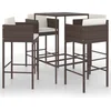 Image de vidaXL - 5-delige - Tuinbarset - met - kussens - poly - rattan - bruin