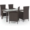 Image de vidaXL - 5-delige - Tuinset - met - kussens - poly - rattan - bruin