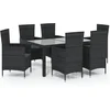Image de vidaXL - 7-delige - Tuinset - met - kussens - poly - rattan - zwart