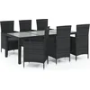 Image de vidaXL - 7-delige - Tuinset - met - kussens - poly - rattan - zwart