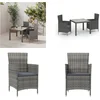 Image de vidaXL - 3-delige - Tuinset - met - kussens - poly - rattan - grijs