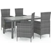 Image de vidaXL - 5-delige - Tuinset - met - kussens - poly - rattan - grijs