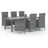 Image de vidaXL - 7-delige - Tuinset - met - kussens - poly - rattan - grijs