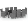 Image de vidaXL - 9-delige - Tuinset - met - kussens - poly - rattan - grijs