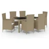 Image de vidaXL - 7-delige - Tuinset - met - kussens - poly - rattan - beige