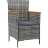 Image de vidaXL - 7-delige - Tuinset - met - kussens - poly - rattan - zwart - en - grijs