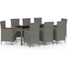 Image de vidaXL - 9-delige - Tuinset - met - kussens - poly - rattan - grijs