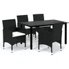 Image de vidaXL - 5-delige - Tuinset - met - kussens - poly - rattan - zwart