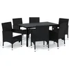 Image de vidaXL - 7-delige - Tuinset - met - kussens - poly - rattan - zwart