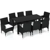 Image de vidaXL - 9-delige - Tuinset - met - kussens - poly - rattan - zwart