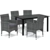 Image de vidaXL - 5-delige - Tuinset - met - kussens - poly - rattan - grijs