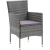 Image de vidaXL - 7-delige - Tuinset - met - kussens - poly - rattan - grijs