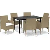 Image de vidaXL - 7-delige - Tuinset - met - kussens - poly - rattan - beige