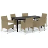 Image de vidaXL - 7-delige - Tuinset - met - kussens - poly - rattan - beige