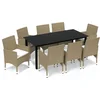 Image de vidaXL - 9-delige - Tuinset - met - kussens - poly - rattan - beige