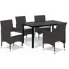 Image de vidaXL - 5-delige - Tuinset - met - kussens - poly - rattan - bruin