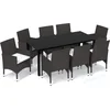 Image de vidaXL - 9-delige - Tuinset - met - kussens - poly - rattan - bruin