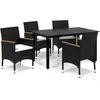 Image de vidaXL - 5-delige - Tuinset - met - kussens - poly - rattan - zwart