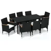 Image de vidaXL - 9-delige - Tuinset - met - kussens - poly - rattan - zwart