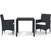 Image de vidaXL - 3-delige - Tuinset - met - kussens - poly - rattan - zwart