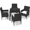 Image de vidaXL - 5-delige - Tuinset - met - kussens - poly - rattan - zwart