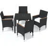 Image de vidaXL - 5-delige - Tuinset - met - kussens - poly - rattan - zwart