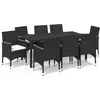 Image de vidaXL - 9-delige - Tuinset - met - kussens - poly - rattan - zwart