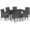 Image de vidaXL - 7-delige - Tuinset - met - kussens - poly - rattan - grijs