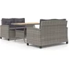 Image de vidaXL - 3-delige - Tuinset - met - kussens - poly - rattan - grijs