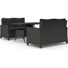 Image de vidaXL - 3-delige - Tuinset - met - kussens - poly - rattan - zwart