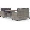 Image de vidaXL - 3-delige - Tuinset - poly - rattan - en - massief - acaciahout