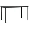 Image de vidaXL - Tuintafel - 140x70x74 - cm - staal - en - glas - zwart