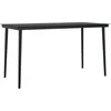 Image de vidaXL - Tuintafel - 140x70x74 - cm - staal - en - glas - zwart