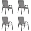 Image de vidaXL - Tuinstoelen - stapelbaar - 4 - st - textileen - stof - grijs