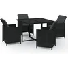 Image de vidaXL - 5-delige - Tuinset - met - kussens - poly - rattan - zwart