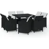 Image de vidaXL - 9-delige - Tuinset - met - kussens - poly - rattan - zwart