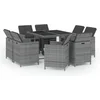 Image de vidaXL - 9-delige - Tuinset - met - kussens - poly - rattan - grijs
