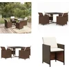 Image de vidaXL - 5-delige - Tuinset - met - kussens - poly - rattan - bruin