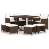 Image de vidaXL - 9-delige - Tuinset - met - kussens - poly - rattan - bruin