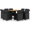 Image de vidaXL - 9-delige - Tuinset - met - kussens - poly - rattan - zwart