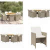 Image de vidaXL - 9-delige - Tuinset - met - kussens - poly - rattan - beige