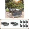Image de vidaXL - 7-delige - Tuinset - met - kussens - poly - rattan - grijs