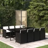 Image de vidaXL - 9-delige - Tuinset - met - kussens - poly - rattan - zwart
