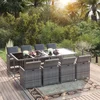 Image de vidaXL - 9-delige - Tuinset - met - kussens - poly - rattan - grijs