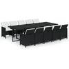 Image de vidaXL - 11-delige - Tuinset - met - kussens - poly - rattan - zwart