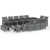 Image de vidaXL - 15-delige - Tuinset - met - kussens - poly - rattan - grijs